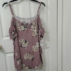 FLORAL RFFL TIE CLD SHLDR